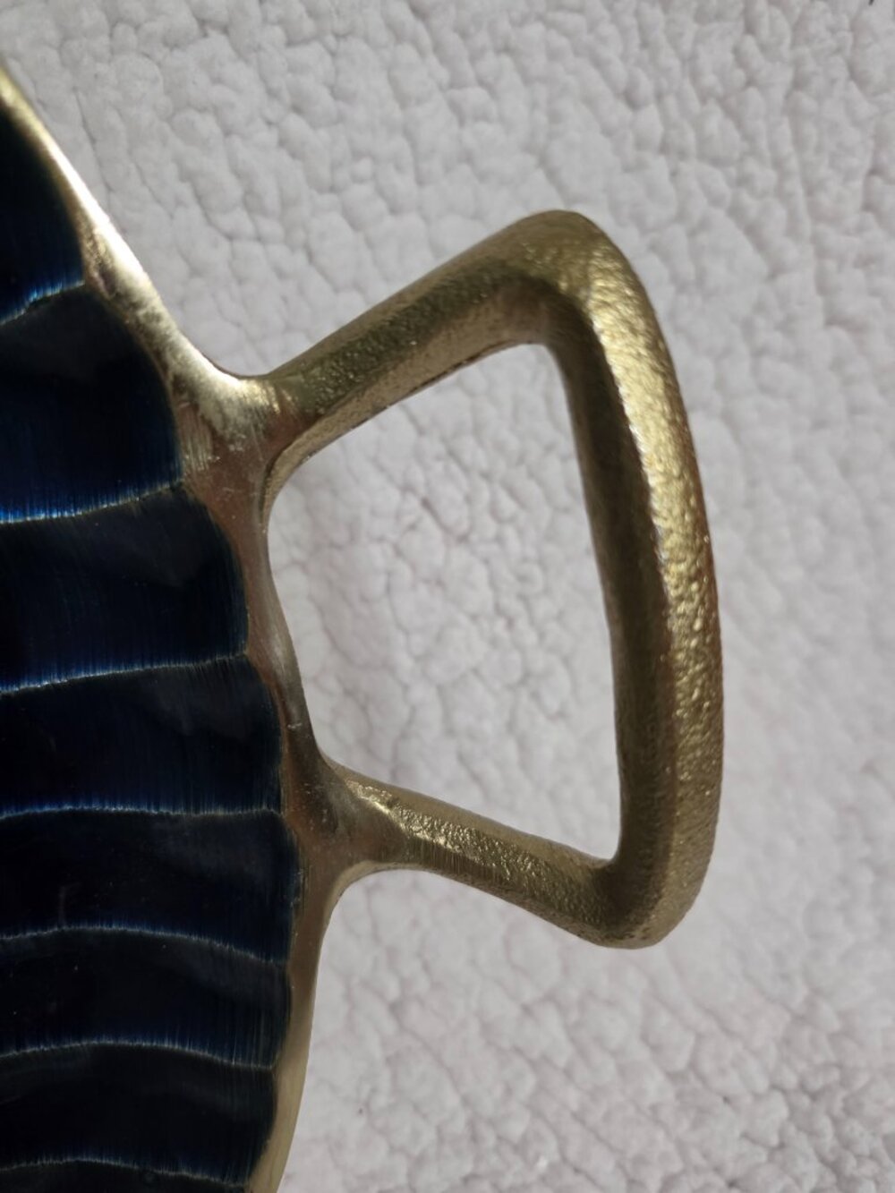 Cobalt Blue Metal Ribbed Ridged Dish - Picture 5 of 7